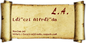 Lóczi Alfréda névjegykártya